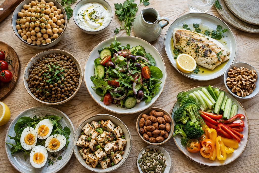 Muchas fuentes de proteína